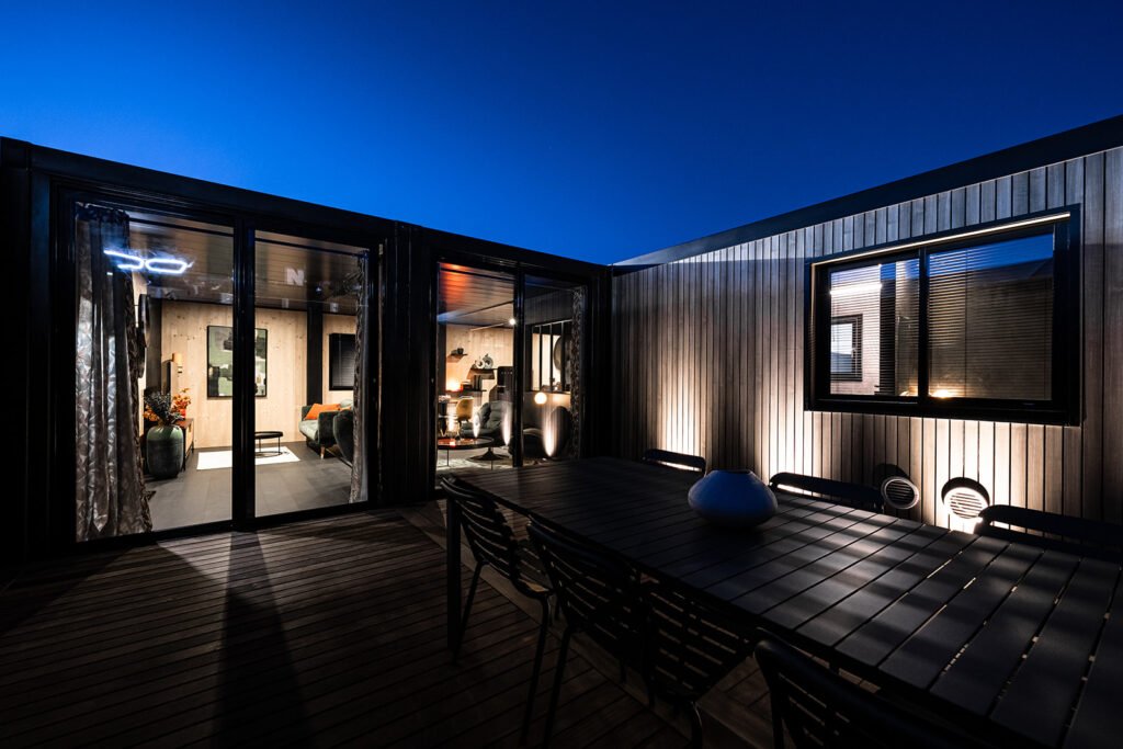 photo hotellerie éphémère de nuit